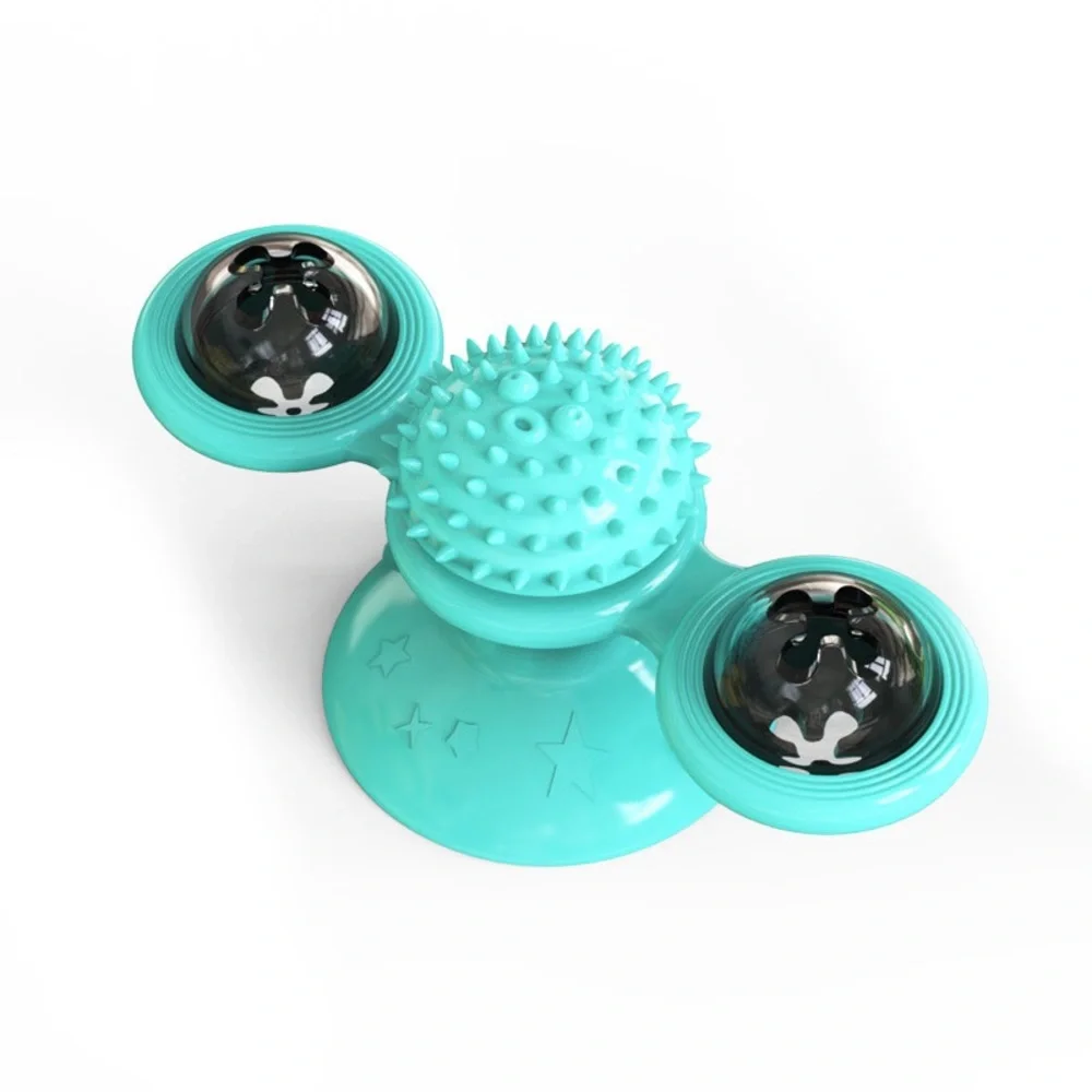 Interactive Blue Cat Toy with Suction Cup